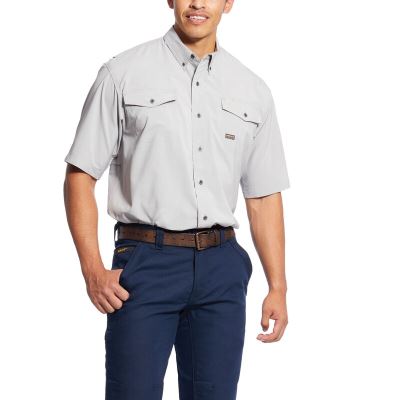 Ariat Work: Rebar Made Tough VentTEK DuraStretch Camisa Hombre - Azules (FYXID7684)